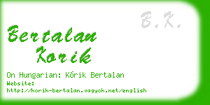 bertalan korik business card